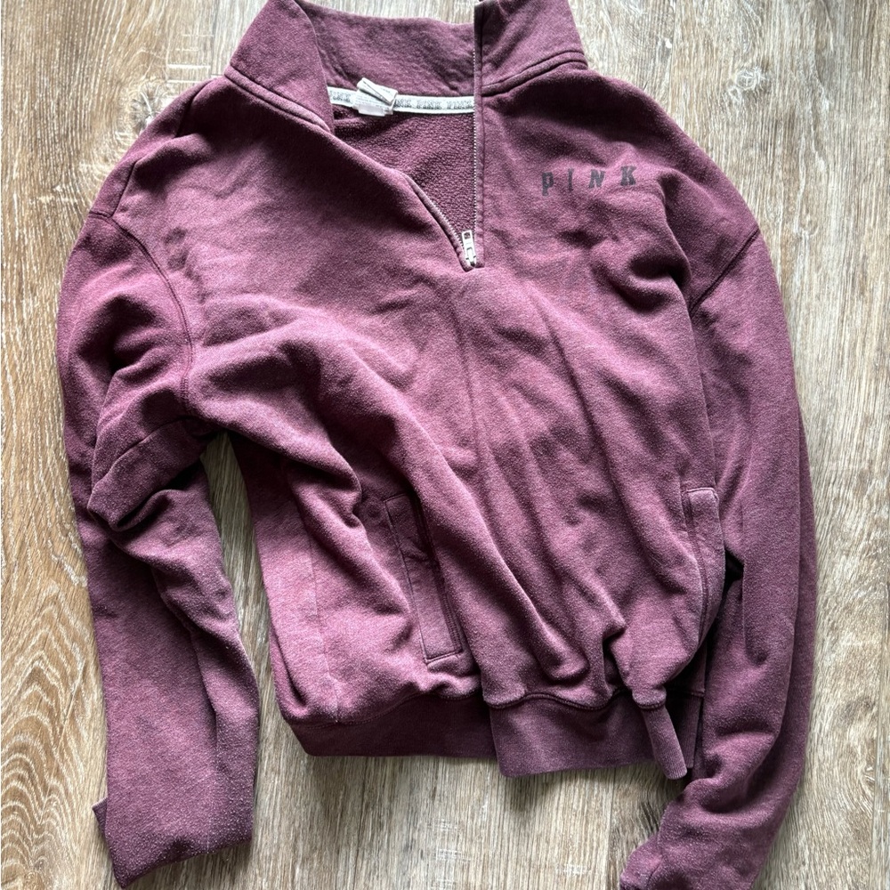 Pink Quarter-Zip Sweatshirt